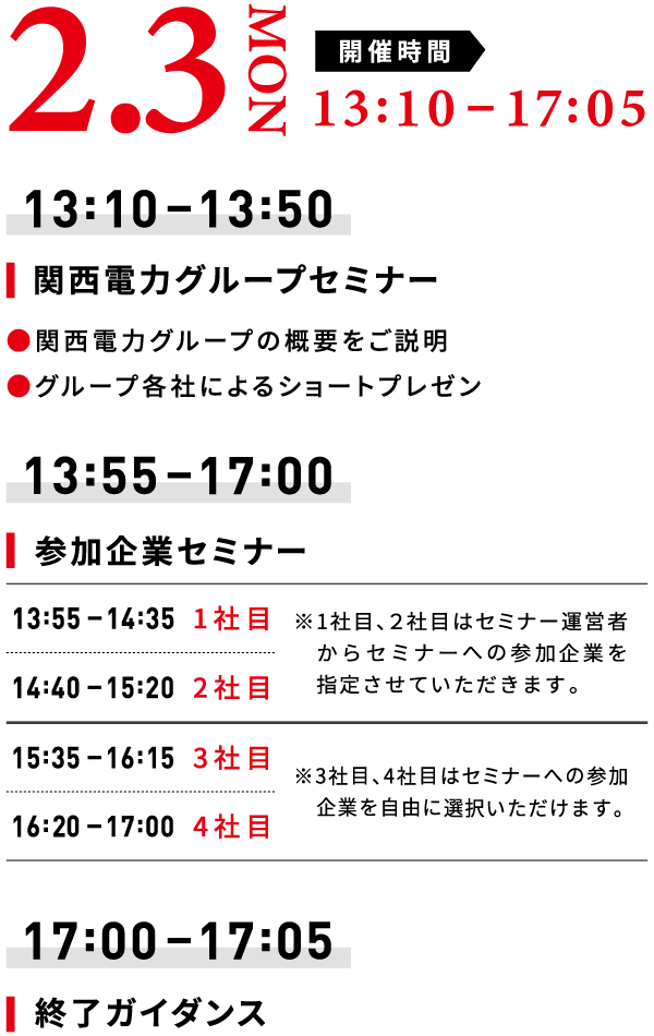 開催スケジュール